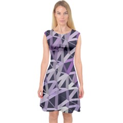 3d Lovely Geo Lines  Iv Capsleeve Midi Dress by Uniqued