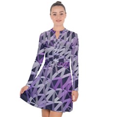 3d Lovely Geo Lines  Iv Long Sleeve Panel Dress by Uniqued