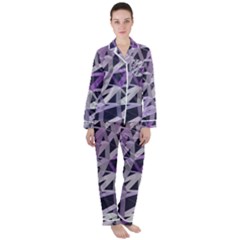 3d Lovely Geo Lines  Iv Satin Long Sleeve Pajamas Set by Uniqued