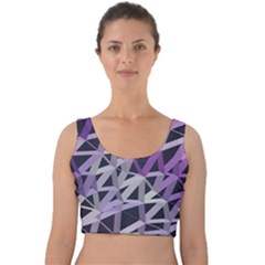 3d Lovely Geo Lines  Iv Velvet Crop Top by Uniqued