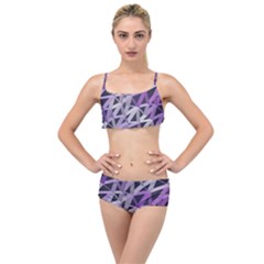 3d Lovely Geo Lines  Iv Layered Top Bikini Set by Uniqued