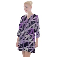 3d Lovely Geo Lines  Iv Open Neck Shift Dress by Uniqued