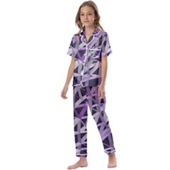 3d Lovely Geo Lines  Iv Kids  Satin Short Sleeve Pajamas Set by Uniqued