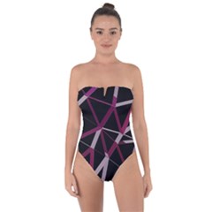 3d Lovely Geo Lines Iii Tie Back One Piece Swimsuit by Uniqued