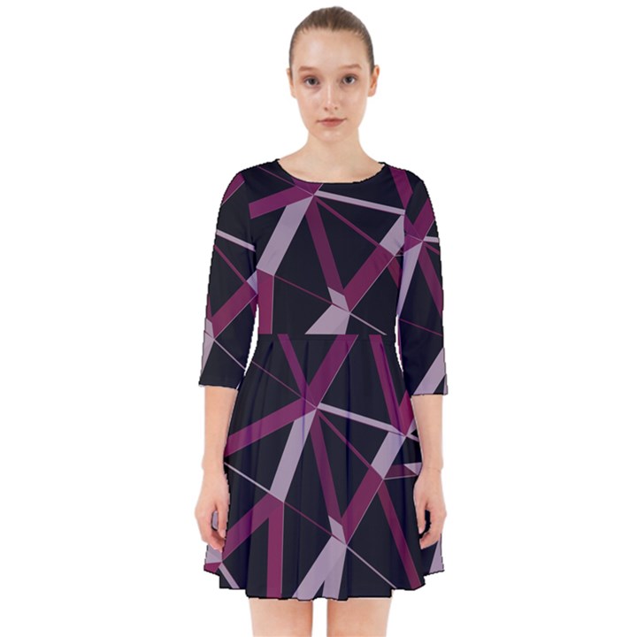 3d Lovely Geo Lines Iii Smock Dress