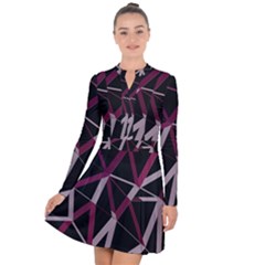 3d Lovely Geo Lines Iii Long Sleeve Panel Dress by Uniqued