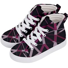 3d Lovely Geo Lines Iii Kids  Hi-top Skate Sneakers by Uniqued