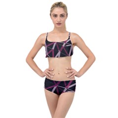 3d Lovely Geo Lines Iii Layered Top Bikini Set by Uniqued