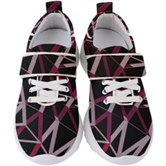 3d Lovely Geo Lines Iii Kids  Velcro Strap Shoes by Uniqued