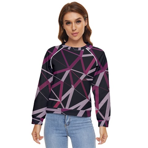 3d Lovely Geo Lines Iii Women s Long Sleeve Raglan Tee by Uniqued