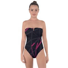 3d Lovely Geo Lines Viii Tie Back One Piece Swimsuit by Uniqued