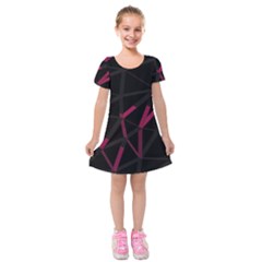 3d Lovely Geo Lines Viii Kids  Short Sleeve Velvet Dress by Uniqued