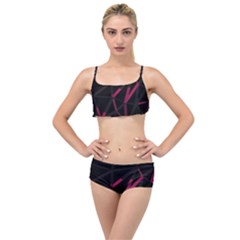 3d Lovely Geo Lines Viii Layered Top Bikini Set by Uniqued