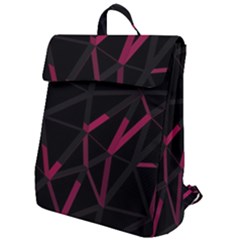 3d Lovely Geo Lines Viii Flap Top Backpack by Uniqued