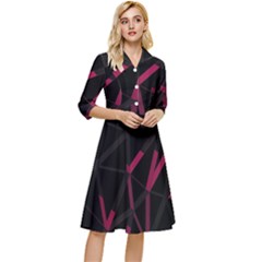 3d Lovely Geo Lines Viii Classy Knee Length Dress by Uniqued