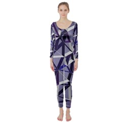 3d Lovely Geo Lines Ix Long Sleeve Catsuit by Uniqued