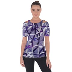 3d Lovely Geo Lines Ix Shoulder Cut Out Short Sleeve Top by Uniqued