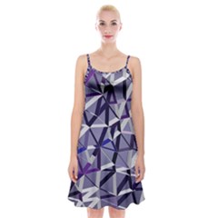 3d Lovely Geo Lines Ix Spaghetti Strap Velvet Dress by Uniqued