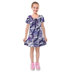 3d Lovely Geo Lines Ix Kids  Short Sleeve Velvet Dress by Uniqued