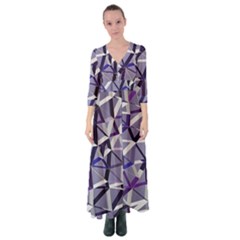 3d Lovely Geo Lines Ix Button Up Maxi Dress by Uniqued