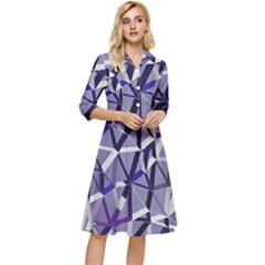 3d Lovely Geo Lines Ix Classy Knee Length Dress by Uniqued