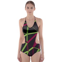 3d Lovely Geo Lines X Cut-out One Piece Swimsuit by Uniqued