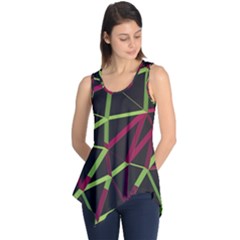 3d Lovely Geo Lines X Sleeveless Tunic by Uniqued