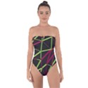 3D Lovely GEO Lines X Tie Back One Piece Swimsuit View1