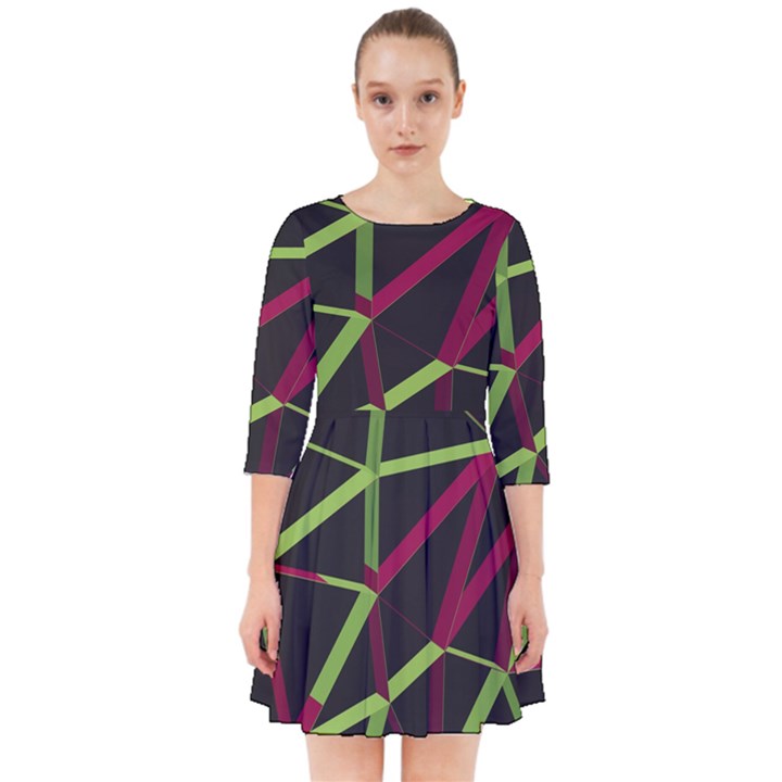 3D Lovely GEO Lines X Smock Dress