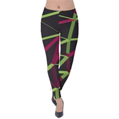 3d Lovely Geo Lines X Velvet Leggings by Uniqued