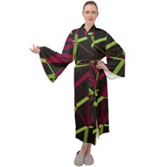 3d Lovely Geo Lines X Maxi Velour Kimono by Uniqued