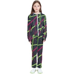 3d Lovely Geo Lines X Kids  Tracksuit by Uniqued