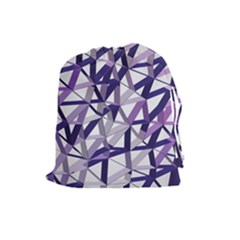 3d Lovely Geo Lines X Drawstring Pouch (large) by Uniqued