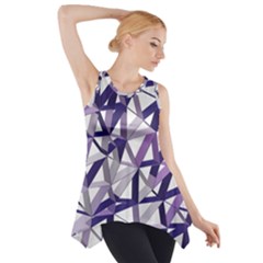 3d Lovely Geo Lines X Side Drop Tank Tunic by Uniqued