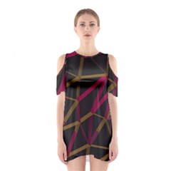 3d Lovely Geo Lines Xi Shoulder Cutout One Piece Dress by Uniqued