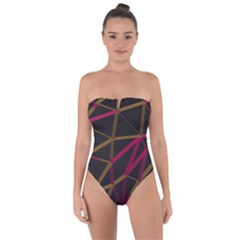 3d Lovely Geo Lines Xi Tie Back One Piece Swimsuit by Uniqued