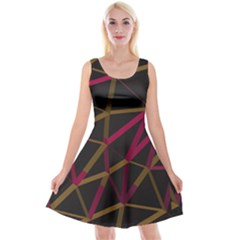 3d Lovely Geo Lines Xi Reversible Velvet Sleeveless Dress by Uniqued