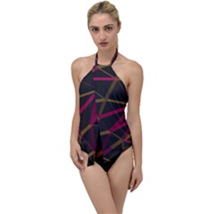 3d Lovely Geo Lines Xi Go With The Flow One Piece Swimsuit by Uniqued