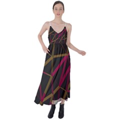 3d Lovely Geo Lines Xi Tie Back Maxi Dress by Uniqued