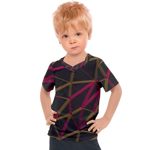 3d Lovely Geo Lines Xi Kids  Sports Tee by Uniqued