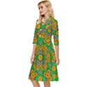 Stars Of Decorative Colorful And Peaceful  Flowers Classy Knee Length Dress View3