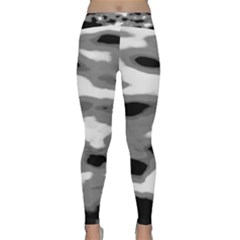 Black Waves Abstract Series No 1 Classic Yoga Leggings by DimitriosArt