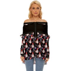 Floral Off Shoulder Chiffon Pocket Shirt by Sparkle