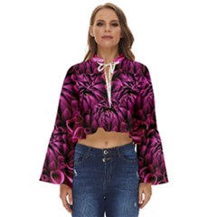 Dahlia-flower-purple-dahlia-petals Boho Long Bell Sleeve Top by Sapixe