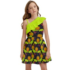 Australian Night Parrot Kids  One Shoulder Party Dress by VeataAtticus