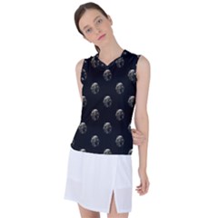 Creepy Head Sculpture With Respirator Motif Pattern Women s Sleeveless Sports Top by dflcprintsclothing