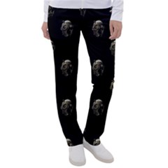 Creepy Head Sculpture With Respirator Motif Pattern Women s Casual Pants by dflcprintsclothing