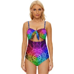 Fractal Design Knot Front One-piece Swimsuit by Sparkle