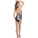 Fractal Halter Front Plunge Swimsuit View2