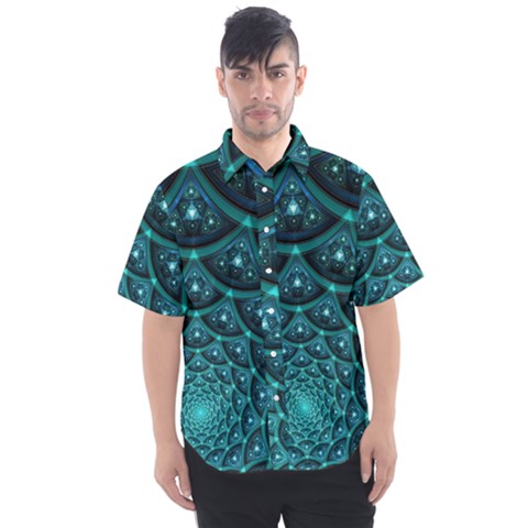 Fractal Men s Short Sleeve Shirt by Sparkle